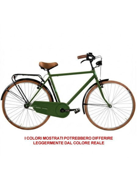 BICI MISURA 28 UOMO LINEA OLANDA RETRO LUSSO BICICLETTA CITY BIKE SENZA CAMBIO MANUBRIO ALLUMINIO COMPLETA DI ACCESSORI CON FILE
