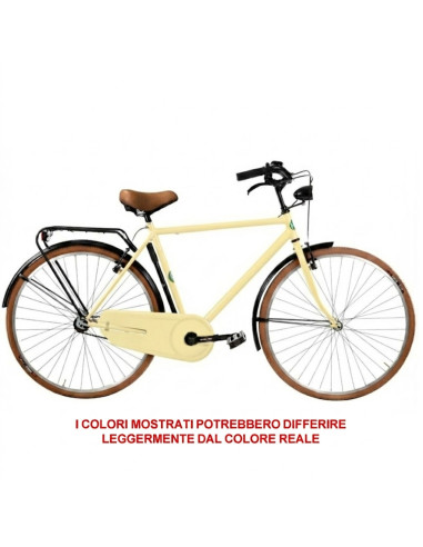BICI MISURA 28 UOMO LINEA OLANDA RETRO LUSSO BICICLETTA CITY BIKE SENZA CAMBIO MANUBRIO ALLUMINIO COMPLETA DI ACCESSORI CON FILE