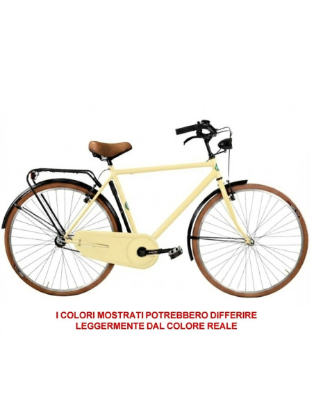 BICI MISURA 28 UOMO LINEA OLANDA RETRO LUSSO BICICLETTA CITY BIKE SENZA CAMBIO MANUBRIO ALLUMINIO COMPLETA DI ACCESSORI CON FILE