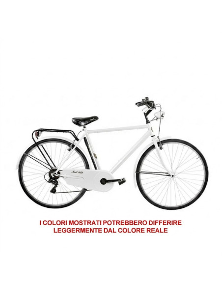 BICI MISURA 28 DA UOMO LINEA OLANDA BICICLETTA CITY BIKE SENZA CAMBIO 1V COMPLETA DI ACCESSORI CON LUCI A LED