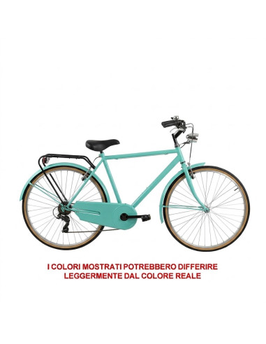 BICI MISURA 28 DA UOMO LINEA OLANDA BICICLETTA CITY BIKE SENZA CAMBIO 1V COMPLETA DI ACCESSORI CON LUCI A LED