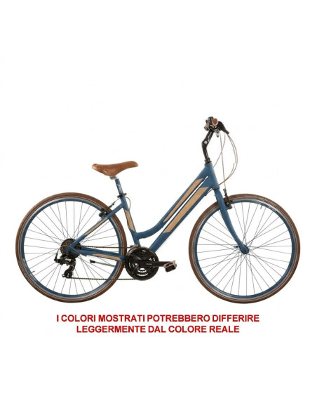 BICI MISURA 28 BICICLETTA DA DONNA I-D21V TELAIO IN ALLUMINIO IBRIDO CON CAMBIO 21V FORCELLA RIGIDA