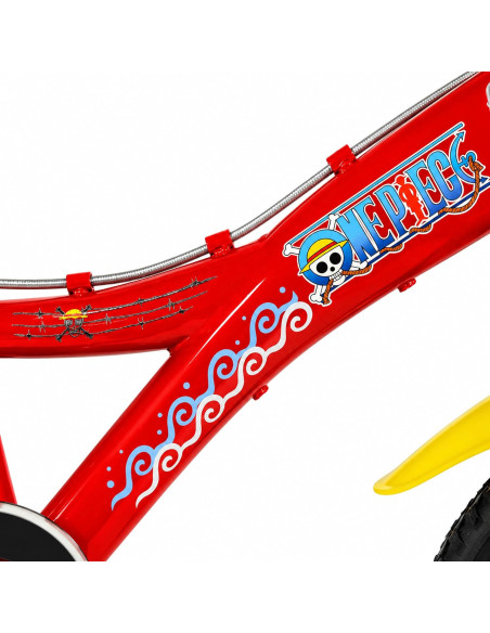 BICI DA BAMBINO MISURA 14" ART. 614-ONE BICICLETTA DINO BIKES DA BIMBO LINEA ONE PIECE Monkey Luffy NUOVO MODELLO
