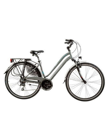 BICI CITY BIKE 28 AURA DONNA ACERA 24V FORCELLA AMMORTIZZATA ALLUMINIO