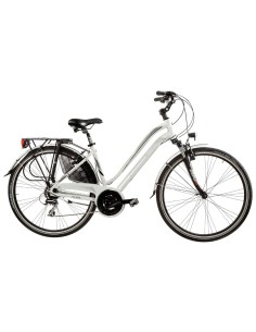 BICI DONNA CITY BIKE MISURA 28 LINEA AURA BICICLETTA ACERA 24V FORCELLA IDRAULICA TELAIO ALLUMINIO AURA24VSF COMPLETA DI ACCESSO 2