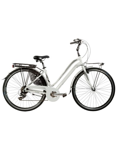 BICI DA DONNA MISURA 28 CITY BIKE BICICLETTA AURA7V LINEA AURA TELAIO IN ALLUMINIO CAMBIO 7V COMPLETA DI ACCESSORI E LUCI A LED
