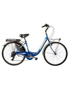 BICI IN ALLUMINIO DA DONNA MISURA 28 BICICLETTA LINEA VENERE CITY BIKE CON CAMBIO 6V COMPLETA DI ACCESSORI CON LUCI A LED