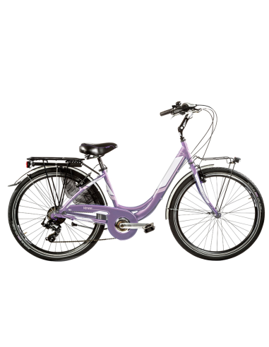 BICI ALLUMINIO DA DONNA MISURA 26 X 1,75 BICICLETTA LINEA VENERE LUSSO CITY BIKE CON CAMBIO 7V COMPLETA DI ACCESSORI LUCI A LED